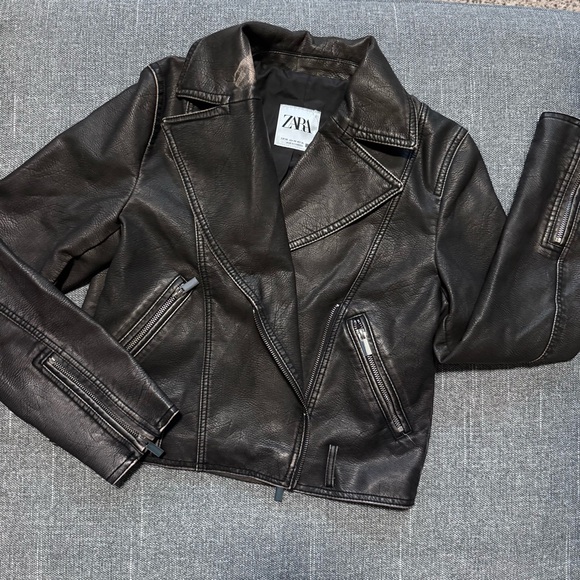 Zara Jackets & Blazers - Zara Faux Leather Moto Biker Jacket